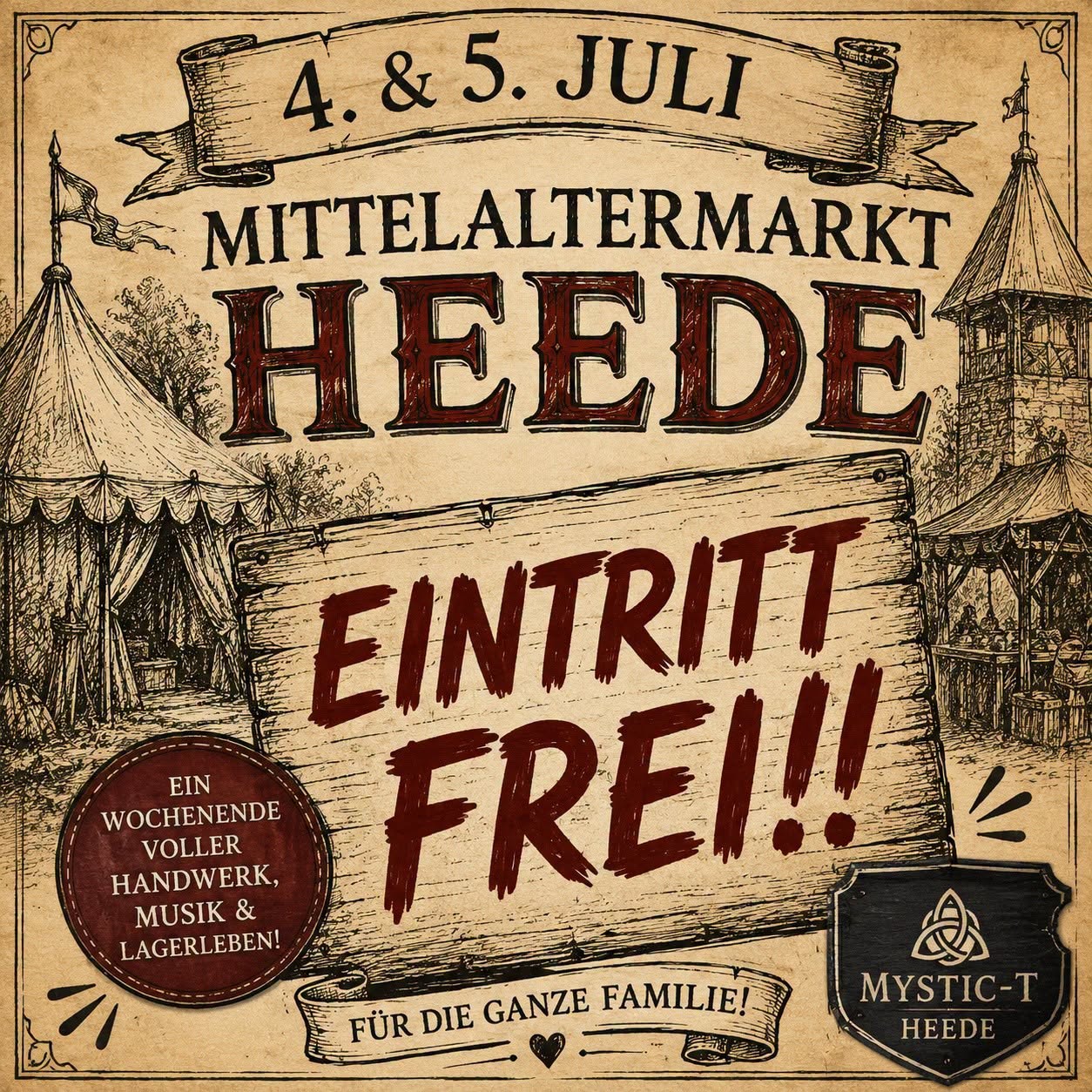 Plakat Mittelaltermarkt Mystic T Heede
